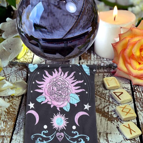 6 Large Printed Velvet Tarot Bags 7.1 X 5.9 | Oracle Card Bag | Runes Bag | - Picture 5 of 10